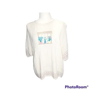 Cottagecore Floral GardenCore 3/4 sleeve sweater‎